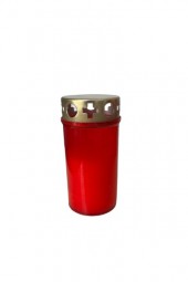 Grabkerze mit Golddeckel- 120 g, rot