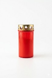 Grabkerze mit Golddeckel- 120 g, rot